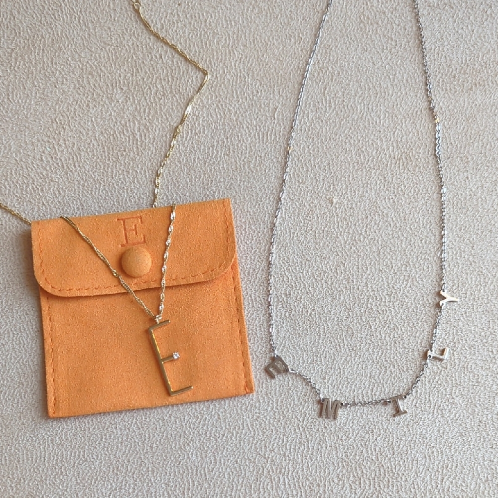 Gold and Silver Initial Necklaces